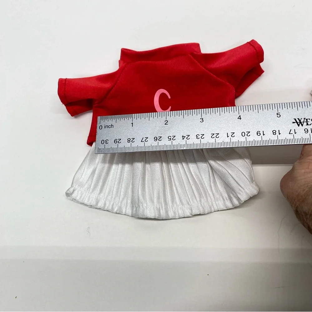 Pink Ballerina Dress & Red Cheer Outfit Set for Dolls or Small Build a Bear